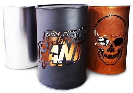 Grillrost.com Das Original Personalisierte Feuertonne aus massivem Stahl mit deinem Logo passend für viele Feuerplatten - Fabrikneu