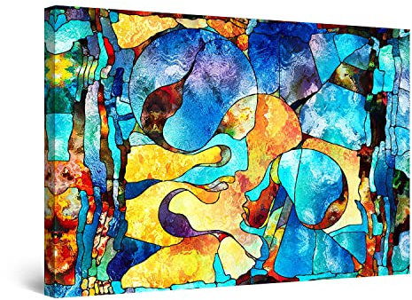 Startonight Impression Sur Toile VISAGE Angélique - Tableau Abstrait - Decoration Murale Salon Moderne - Image sur Toile - Grande 80 x 120 cm Idée Cadeau Élégante et Originale Effet Lumineux Nocturne