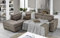 Dafne Italian Design Ecksofa 3-Sitzer mit Halbinsel links Kunstleder Nubuk-Optik Taupe (282 x 242 x 96 cm)