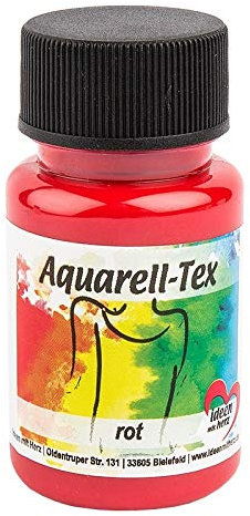 Ideen mit Herz Textilfarbe Aquarell-Tex | Stoffmalfarbe | Aquarellfarbe für Textilien | 50 ml | hochpigmentiert | waschmaschinenfest | auf Wasserbasis (rot)