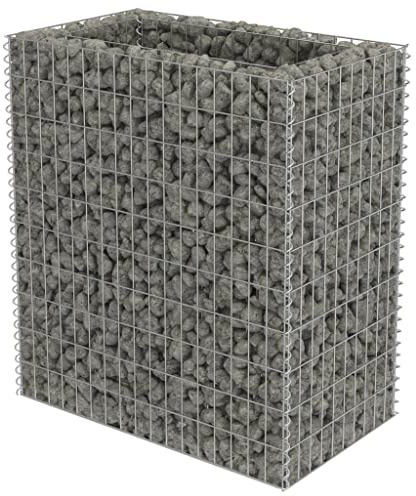 vidaXL Galvanised Steel Gabion Raised Bed 90x50x100 cm | Versatile and Durable Planter for Garden or Patio | Ideal for Flowers or Plants | High Load Capacity