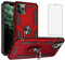 Asuwish Phone Case for iPhone 11 Pro Max 2019 6.5 inch with Tempered Glass Screen Protector Cover and Magnetic Stand Ring Holder Shockproof Heavy Duty Accessories iPh 11pro iPhone11promax XI Plus Red