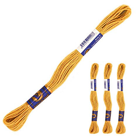 3 Docken Stickgarn je ca. 8m / Sticktwist 100% Baumwolle Stickerei verschiedene Farbwahl, Farbe :7182 senfbraun