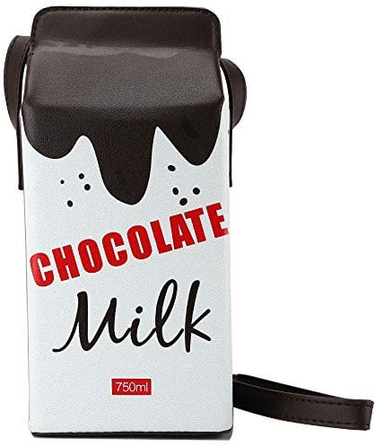 QiMing Schokomilch Box CrossBody Geldbörse Tasche,PU-Handy Schultertasche für Frauen Mädchen(QiaoKL)