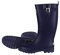Leitfeuer Damen Gummistiefel Regenstiefel unifarben - Stiefel für Frauen mit weitenverstellbarem Schaft und Anziehhilfe in Royal Größe 40