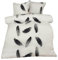 Buymax Fleece Bettwäsche 200 x 220 cm 3 teilig Plüsch Winterbettwäsche Kuschel Thermo Fleece Kopfkissenbezüge 80x80 cm Cashmere Touch, Muster Federn, Farbe Weiß Schwarz