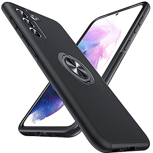 Anqrp Hiddenian Serier Hülle für Samsung Galaxy S21 Plus, [Eingebetteter Ständer] [Wärmeableitung] Schwerlast Mehrschichtig Schutzstoßstange Schutzhülle für Samsung Galaxy S21 Plus (6,7 Zoll), Schwarz