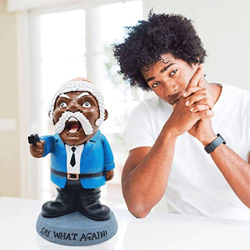HAIFENGDA Say What Again Nain de Jardin en colère, Nain de Jardin Amusant avec Une Arme en résine, 22,9 cm, Statues de Jardin pour intérieur/extérieur/pelouse/Cour