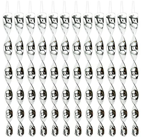 SZXMDKH 12Pcs Reflective Bird Deterrent Rods,30cm Hanging Bird Repellents Reflective Wind Spiral- Keep Birds Away From Your Home, Garden, Patio