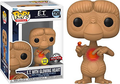 Funko Pop! Movies: E.T. 40th - E.T. With - Brilla en la Oscuridad Heart - E.T. - E.T. The Extra Terrestrial - Figura de Vinilo Coleccionable - Idea de Regalo- Mercancia Oficial - Movies Fans