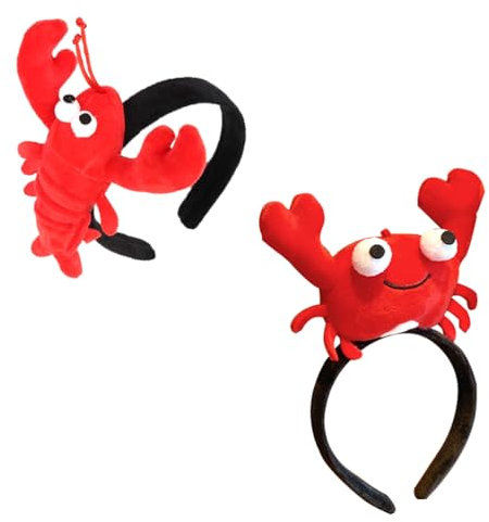 Alipis 2st - Und Krabben-stirnband Haarbänder -haarband Krabben- -kopfschmuck Haarspange Krebs-haarband -haarreifen Krabbenhaarreif Karikatur Stoff Schal
