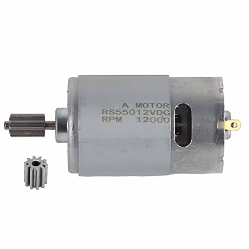 Mini Moteur Haute Vitesse 12V RS550, 12V 35W - 55W Puissance ¨¦lev¨¦e Couple ¨¦lev¨¦ Vitesse Stable pour Voitures Jouets ¨¦lectriques (550-12000)