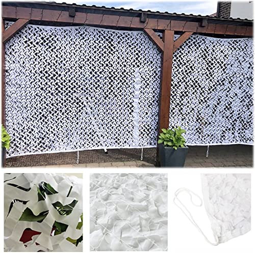IRUGS White Camouflage Netting, Military Sunscreen Shade Net, 150D Outdoor Camping Camo Netting For Pergola Roof Greenhouse Garden Theme Party Decoration (Size : 1x1m/3.2x3.2ft)
