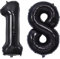 Vthoviwa 40 Zoll/18 Farbens Luftballon Zahlen 18/81 Schwarz, Helium Luftballon 18/81. Geburtstag Foil Ballon, 0123456789,10-19,20-25,30,40,50,60,70,80,90, Folienballon 18/81 Party Dekoration