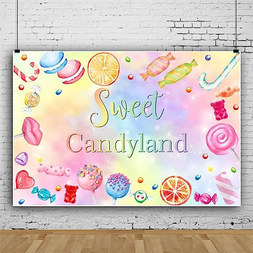 Bovlleetd Sweet Candyland Thema Hintergrund Dreamy Pink Sugar Candy Lollipops Donuts Hintergrund Banner Mädchen Baby Dusche Geburtstag Party Dekorationen Fotografie Hintergrund 180x120cm