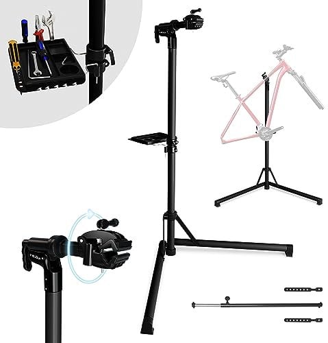 VELOJA® Montageständer für Fahrräder bis 50kg Profi Fahrrad Montageständer Ebike Fahrrad Reparaturständer Schwerlast Fahrradhalter E-Bike Fahrradständer Reparatur Fahrradmontageständer