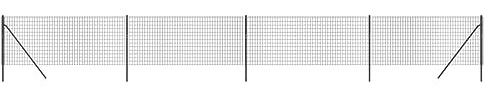 vidaXL Clôture en Treillis Métallique, Panneau de Clôture Décoratif, Barrière de Protection Jardin Patio Extérieur, Anthracite 0,8x10 m