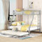 Tcewhhy Etagenbett Metallbett Mit Ausziehbarem Bett Für 3 Personen Jugendbett Mit Leiter Auf Beiden Seiten Hochbett Für Kinder Jugendliche Erwachsene 90(140) x200cm Silber