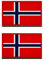 2 Pezzi 3D PVC Gomma Bandiera del Norvegia Norvegese Emblema Nazionale Gancio Toppa
