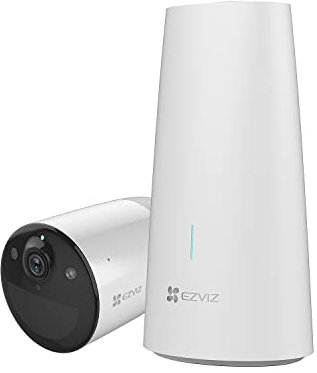EZVIZ 2K Überwachungskamera Set mit PIR-Bewegungserkennung, 100% kabellos, Farbnachtsicht, Zwei-Wege-Audio, 5200mAh Akku, Alexa-kompatibel, HB3-B1 (1 Kamera+1Base)