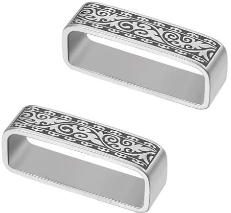 UNICRAFTALE 2 Stk Gürtelschlaufenhalter 304 Edelstahl Gürtelschlaufen Antiksilber Herrengürtelschnalle 45x12x7 mm Gürtelhalter Mit Blumenmuster Zur Befestigung Herren Gürteln Zubehör