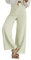 Imuedaen Cordhose Damen High Waist Weites Bein Hosen Freizeithose Lang Casual Locker Hose mit Taschen und Knöpfen (Beige, S)