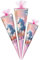 alles-meine.de GmbH Schultüte - mit 3D Glitzer - Effekt ! - Einhorn & Blumen - 50-85 cm - Größe wählbar - Zuckertüte - Tüll Abschluß - eckig/rund - klein & groß - Geschenktüt..