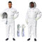 Best Bee Tuta per apicoltore in tessuto spesso e cotone di alta qualità, con cerniera robusta, guanti in pelle, cappuccio rimovibile, tasche per attrezzi, tenuta per apicoltura anti-api S