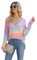 HEYPORK Damen Herbst Winter Warm Bequem Pullover Casual Mode Strickjacke Strickpullover Frauen Tie-Dye Pullover Pullover Unregelmäßig Farbverlauf Strickwaren(Rosa, S)