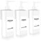 Roselee 3er Seifenspender Wandbefestigung Set, Dusche Ohne Bohren 300ml Wandmontage Weiß Shampoo Spender Mit Trichter Und Wasserdichten Etiketten für Küche Bad