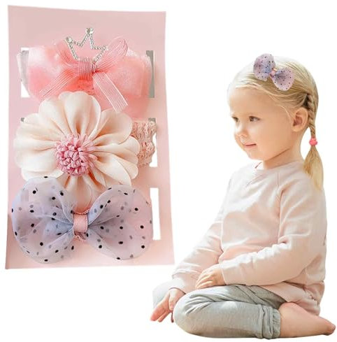 Fasce Per Capelli Per Bambina, 3 Pezzi Fasce Per Capelli In Nylon Per Bambina Fascia Elastica Per Capelli Con Fiocchi Accessori Per Capelli Per Neonato Fascia Capelli Neonata