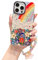 Rokmym Compatible avec Coque iPhone 13 Cover avec Perle Bracelet Chain Strap Coloré Vintage Peinture à l'huile Fleur Case Motif Design Antichoc en Souple Silicone TPU Bumper Coque ，Arc-en-Ciel
