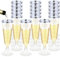 YZDZSW Plastic Toasting Glasses - 25 PCS Disposable Clear Plastic Champagne Flutes for Wedding Party Cocktail Mimosa Cups (Silver)