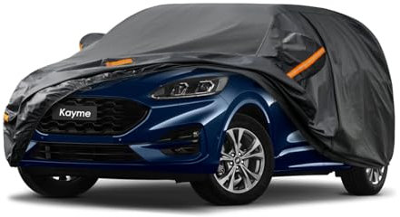 Kayme Kombi Autoplane Wasserdicht Atmungsaktiv für Ford Focus Wagon Active Turnier (2010-2025), 7 Schichten Vollgarage Autoabdeckung für Sonne Staub Schutz Verkratzt, mit Reflektierenden Streifen.