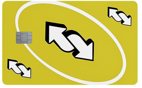 WORKIRAN Spielkarte Reverse gelb Kreditkarten Aufkleber | Transport, Debitkarte, Kreditkarte | Abdeckung & Personalisierung von Bankkarten | Blasenfrei, schlank, wasserdicht