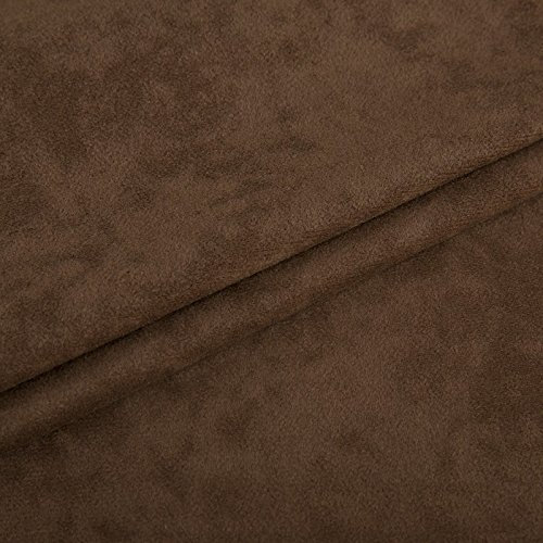 Fabreco ALVELLA Microfaser, Verlours, Möbelstoff, Polsterstoff, Dekostoff, Uni, Meterware 148 cm breit - Braun