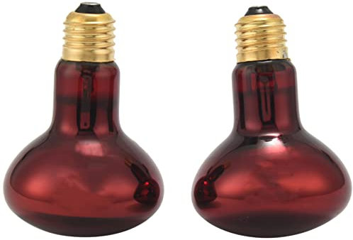Asyduey 100W 2 Pack Infrarot WäRme Lampe GlüHbirne Rot Licht GlüHbirne für Eidechsen Bartagamen ChamäLeons Schlangen Reptilien & Amphibien 220V