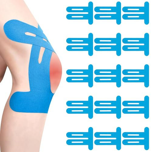 Astriva 15 Stück Tape Kinesio für Knie Stabilisierung, Kinesiotapes Knietapes Vorgeschnitten Knie, Elastisches Kinesio-tape für Unterstützung und Leichtigkeit