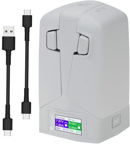 Two-Way Charging Hub for DJI Flip, Quick Charger Digital Display Battery Manager Charging Station with USB-C Cable Compatible with Flip Drone Accessories (without Battery