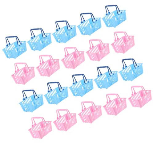 BESTonZON 20 Stück Teiliges Mini Einkaufswagen für Puppenhaus Rosa Blau für DIY Projekte Kreative Miniaturlandschaften und Kaufmannsläden