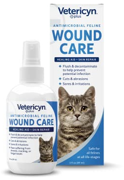 Vetericyn Plus Cat Wound Care Spray | Feline Healing Aid and Skin Repair for Wounds, Sores, and Abrasions, Provides Itch Relief for Cats Irritated Skin. 3 Ounces