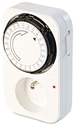 SCS Sentinel, HCN0019, Programmateur électrique, Programmateur prise électrique, Minuteur prise électrique, Prise programmable mécanique intérieure journalière MecaProg INDOOR, Blanc