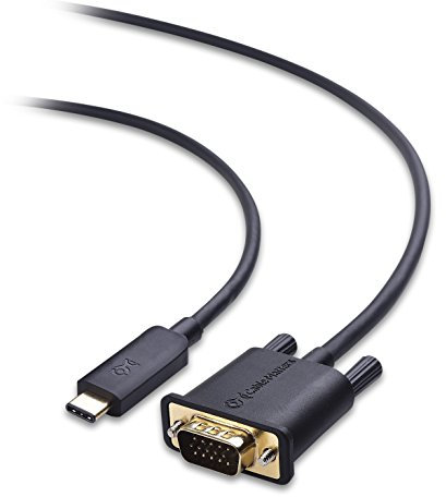 Cable Matters Cable USB C a VGA 1,8m (Cable USB C VGA, Cable Adaptador VGA a USB C) - Puerto Thunderbolt 3 Compatible para MacBook Pro, DELL XPS, HP Spectre x360, Surface Pro y más - 1,8 Metros