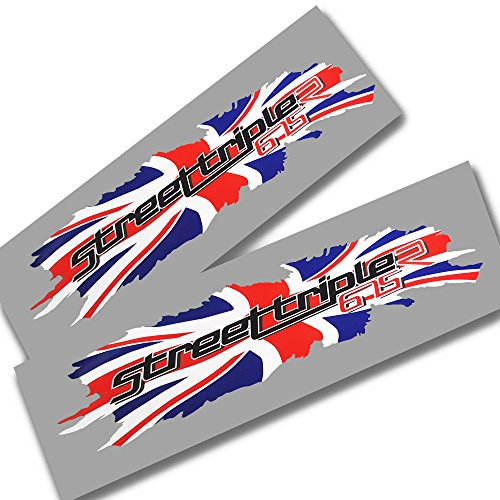 ziondesigns Triumph Street Triple 675R Union Flagge Design Grafiken Aufkleber Aufkleber X 2 Kleine 675 R Flach Farbe