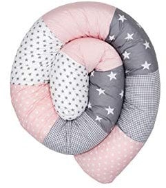 ULLENBOOM ® Tour de lit serpent, rose gris (200 x 13 cm)