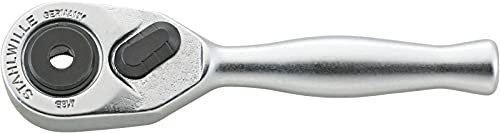 STAHLWILLE 418B l 1/4“ Mini-Bit-Ratsche l kompakte Knarre mit 80 Zähnen l schlanker Stahlgriff l Made in Germany