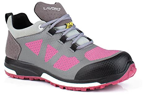 Lavoro 1215.08 TT Range Leia Women Safety Trainer, ESD, CE, S3, HRO, SRC, Grey/Pink, 2.5 Size