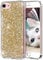 OKZone iPhone SE(2020) Phone Case [with HD Screen Protector], Bling Glitter Design Soft Gel TPU Silicone Skin Cover Anti-scratch Protective Case for iPhone SE(2020) (4.7 Inches) (Gold)