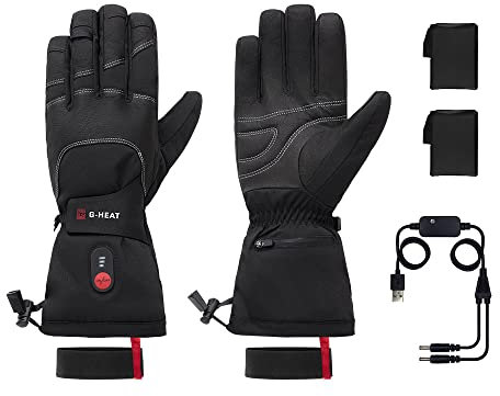 G-HEAT - Gants de Ski Chauffants Evo-3 - Mixtes - Confortables - Etanches - Respirants - Usage : Sports d'hiver. Fournis avec 1 Paire de Batteries et câble de Recharge.