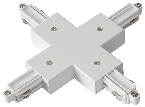 Famlights Schienensystem 1-Phasen Schienensystem X-Verbinder in Weiß Kunststoff